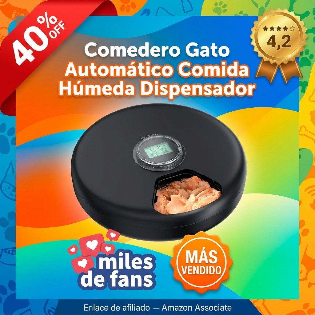 Comedero Gato Automático Comida Húmeda Dispensador