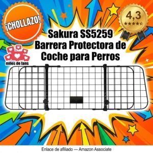 Sakura SS5259 Barrera de Coche para Perros – Altura y Anchura Ajustable