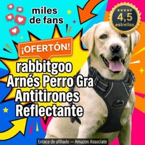 rabbitgoo Arnés Antitirones para Perros Grandes – Reflectante y Ajustable