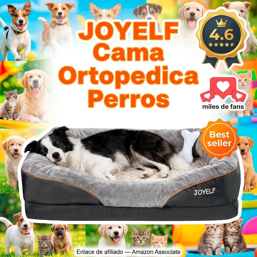 JOYELF Large Cama de Espuma viscoelástica para Perros, Cama ortopédica para Perros y sofá con Funda extraíble Lavable y Juguetes chirriadores como Regalo