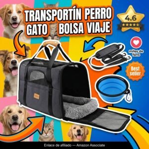 Transportin Perro Gato Bolsa de Viaje – Cómodo y aprobado por aerolíneas