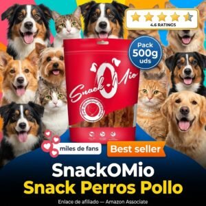 SnackOMio Snack Premium Perros Pollo sin Cereales – El premio que se ganan