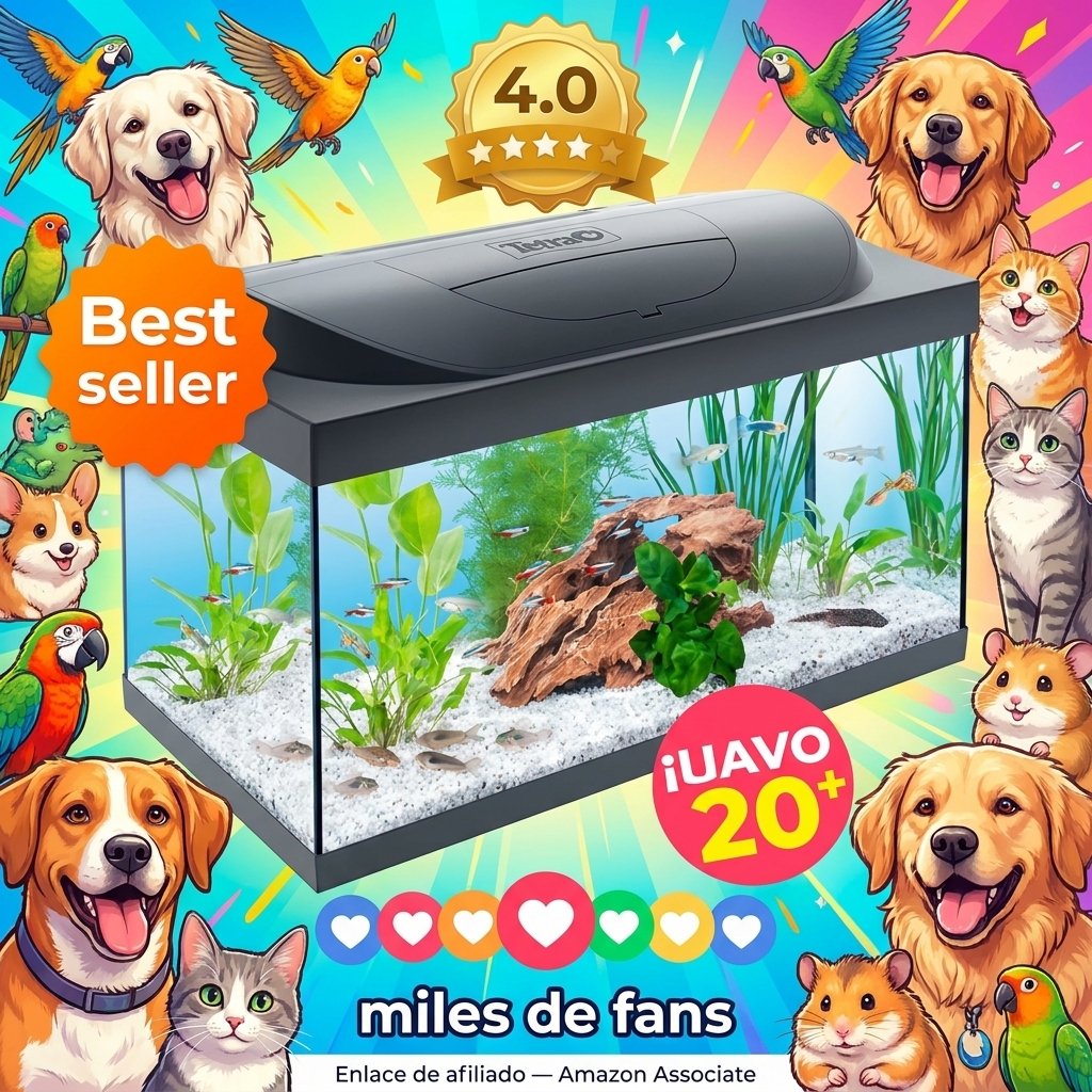 Tetra Starter Line LED 54L Acuario de inicio grande, bombilla LED con modo luz diurna/nocturna