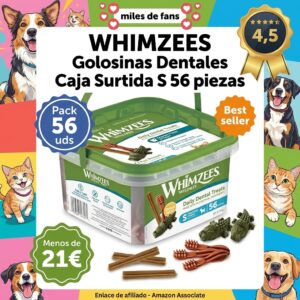 WHIMZEES: golosinas dentales para perros pequeños 56 uds