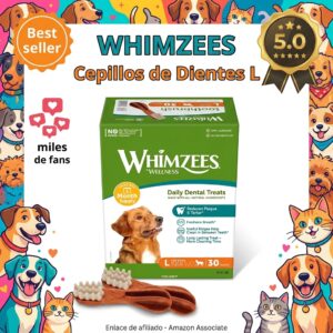 WHIMZEES Cepillos Dentales para Perros Grandes – Caja 30 uds