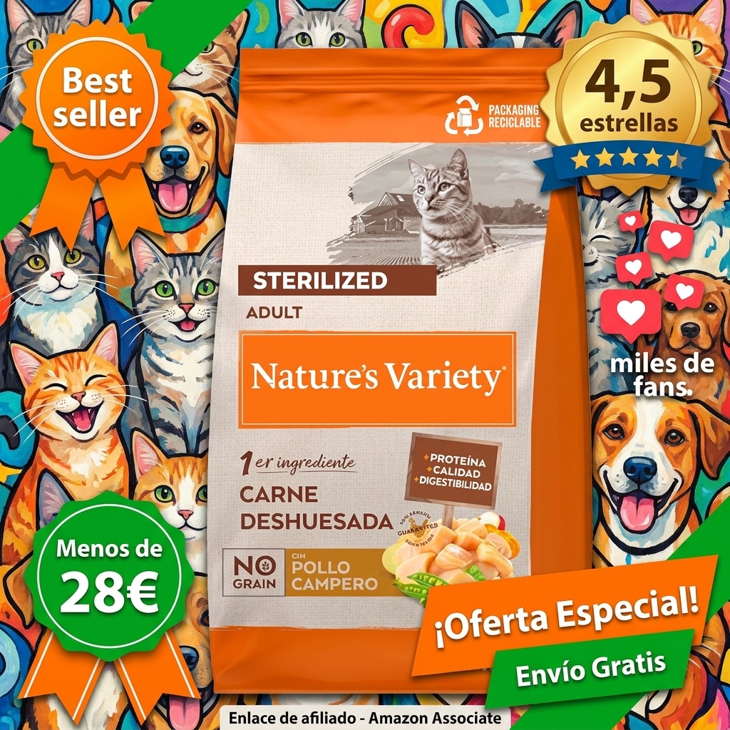 Nature's Variety No Grain Pienso para Gatos Esterilizados con Pollo - 3kg