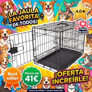 Jaula plegable para perro de alambre metálico 76 cm