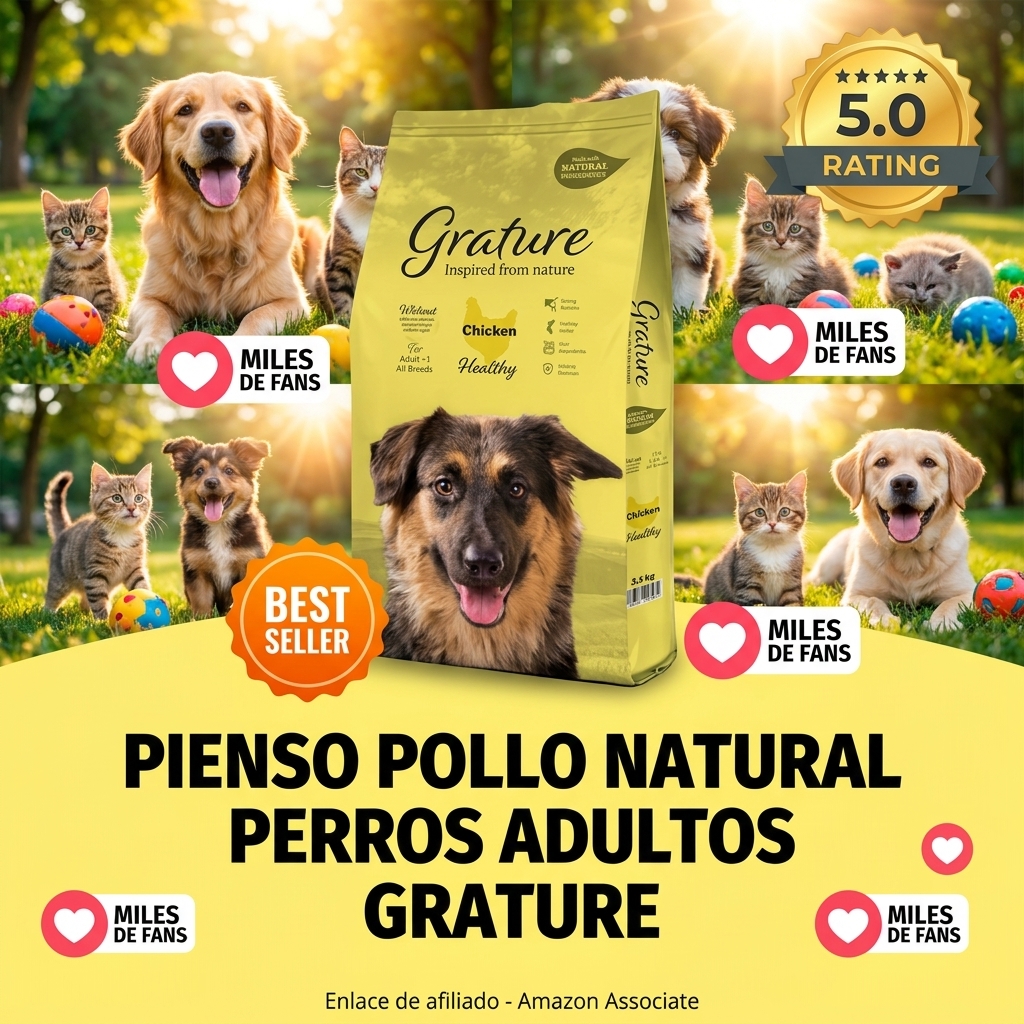 Pienso de Pollo para Perros Adultos | Carne como Primer Ingrediente | Condroprotectores | Ingredientes Naturales | Libre de GMO | Digestiones Saludables (2.5 Kg.)