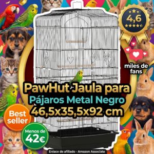 PawHut: jaula para pájaros con comederos y perchas