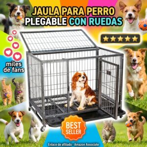 Jaula para Perro Plegable con Ruedas – Interior y Exterior