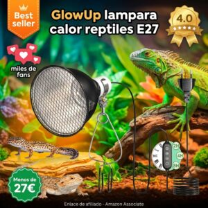 Soporte lampara calor E27 para reptiles con temporizador