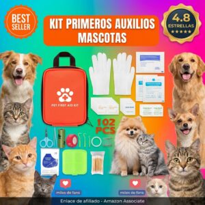 Botiquin Primeros Auxilios para Mascotas 102 Piezas – Kit Completo