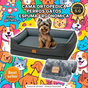 Cama ortopedica para perros con espuma ergonomica