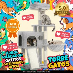 Arbol rascador para gatitos de 107 cm Gitelsnour