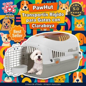 PawHut transportín rígido para gatos con claraboya