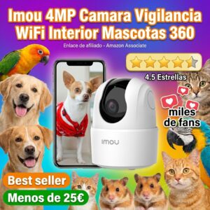 Camara vigilancia WiFi Imou 4MP para mascotas 360 grados