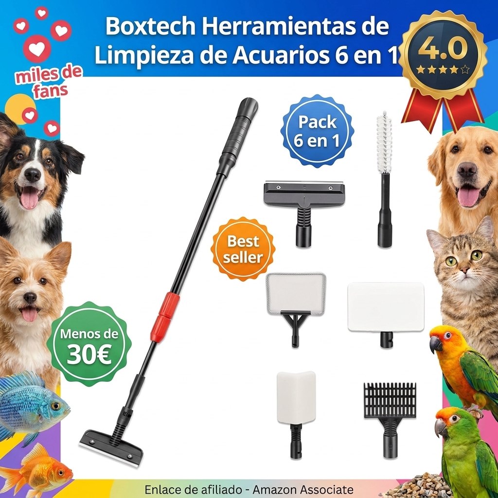 Boxtech Herramientas de Limpieza de Acuarios 6 en 1,