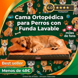 Cama ortopédica para perros con funda lavable impermeable