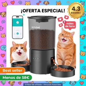 Comedero automático doble para gatos con Wi-Fi