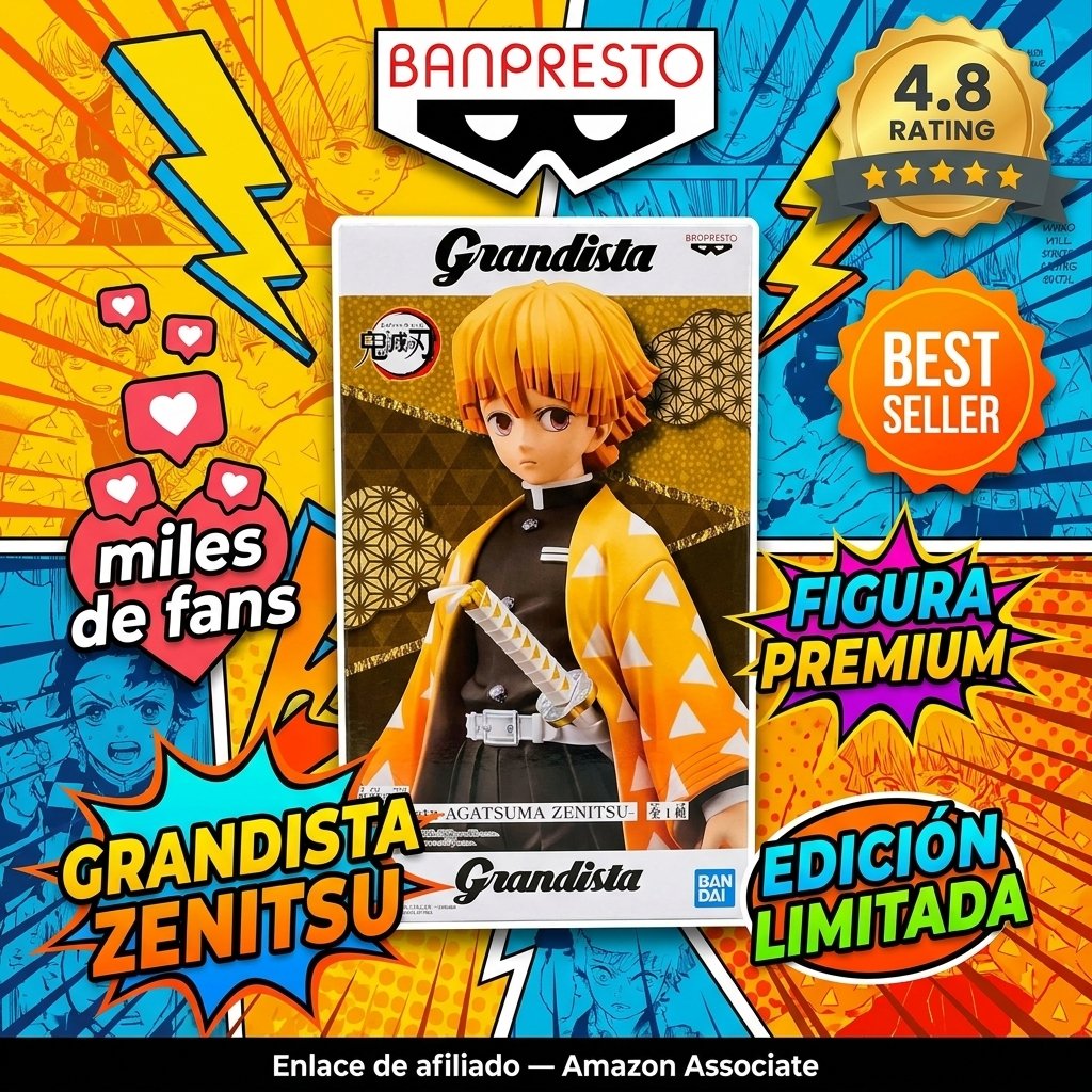 Banpresto - Demon Slayer - Figura Zenitsu Agatsuma Kimetsu no Yaiba - Multicolor 24cm - BP17740