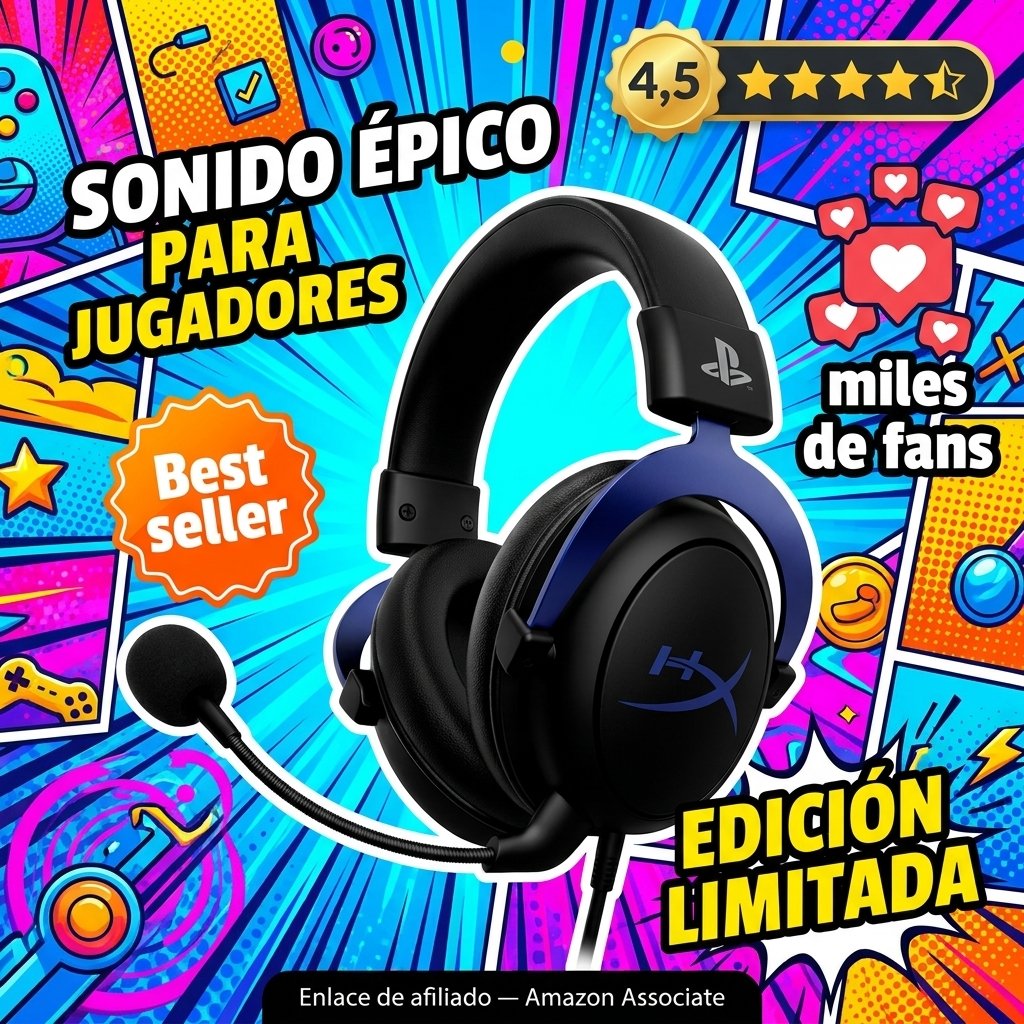 HyperX Cloud - Auriculares para Juegos, Licencia Oficial PlayStation, para PS5 y PS4, Microfono con Cancelacion de Ruido