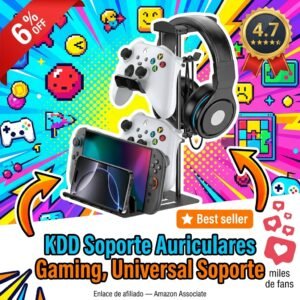 KDD Soporte Gaming 2 en 1 – Auriculares y mando en tu escritorio