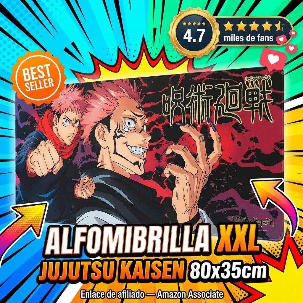 Alfombrilla de ratón XXL Jujutsu Kaisen 80x35 cm Impermeable Antideslizante