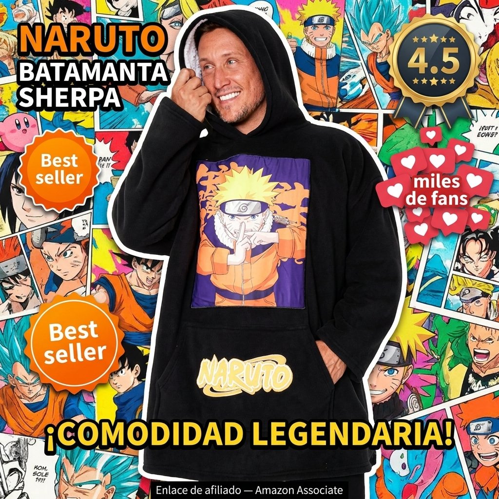 NARUTO Batamanta Hombre Sudadera Manta con Capucha Sherpa Hoodie