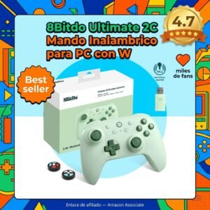 8BitDo Ultimate 2C – Mando gaming con joysticks Hall para PC