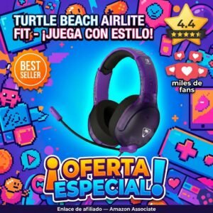 Turtle Beach Airlite Fit Nintendo Switch Morado – licencia oficial ultra ligeros