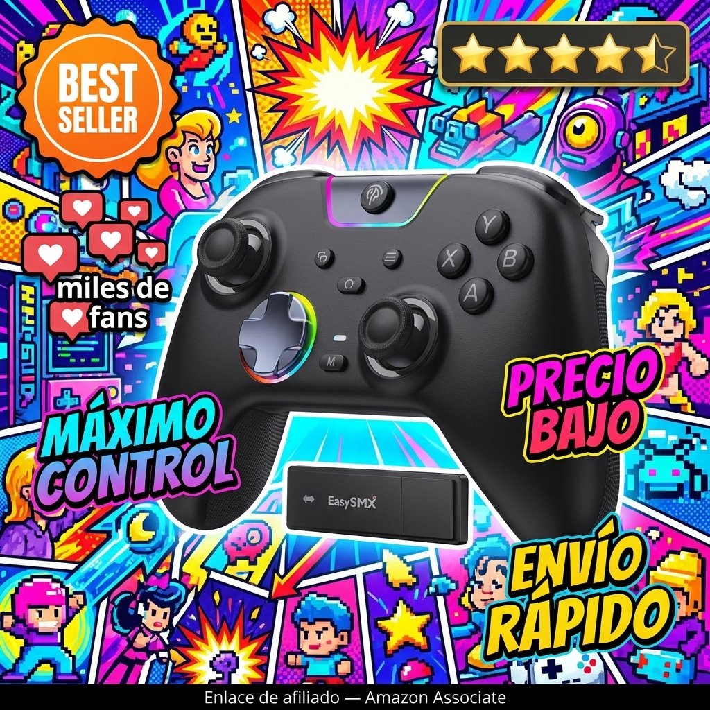 EasySMX X05 Pro Mando Inalámbrico para PC Gatillos 2 Etapas Joysticks Hall 1000Hz