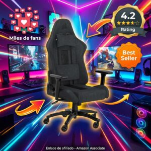 Corsair TC100 Relaxed – Silla gaming tela con lumbar y cervical