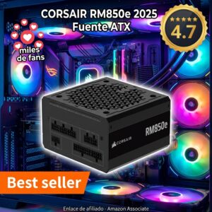 CORSAIR RM850e 2025 – Fuente 850W modular ATX 3.1 Gold