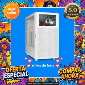 NOX Hummer BIOS Semitorre ATX – Pantalla LCD 8″ blanca