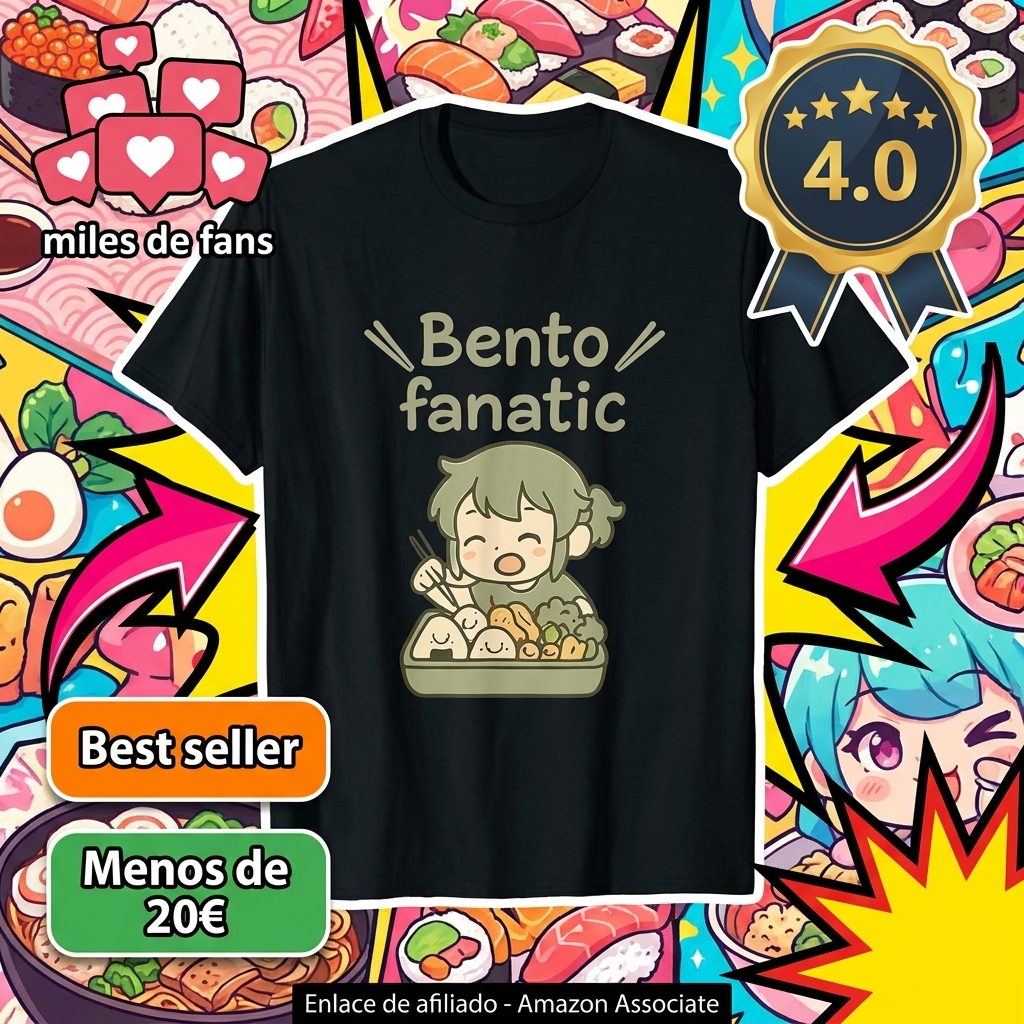 Bento Fanatic Chibi Anime Bento Box Ilustración Camiseta