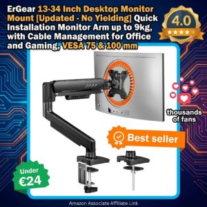 Brazo monitor ErGear 13-34 pulgadas – Soporte sin ceder
