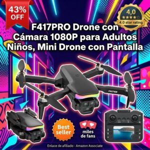 Drone con camara 1080P y mando con pantalla FPV – F417PRO