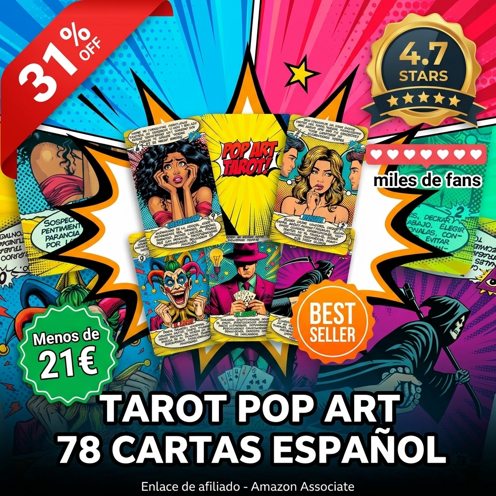 Tarot Pop Art - Cartas de Tarot Español – 78 Cartas con Significados y Guía Ilustrada – Caja Magnética – Ideal para Principiantes y como Regalo (Español)