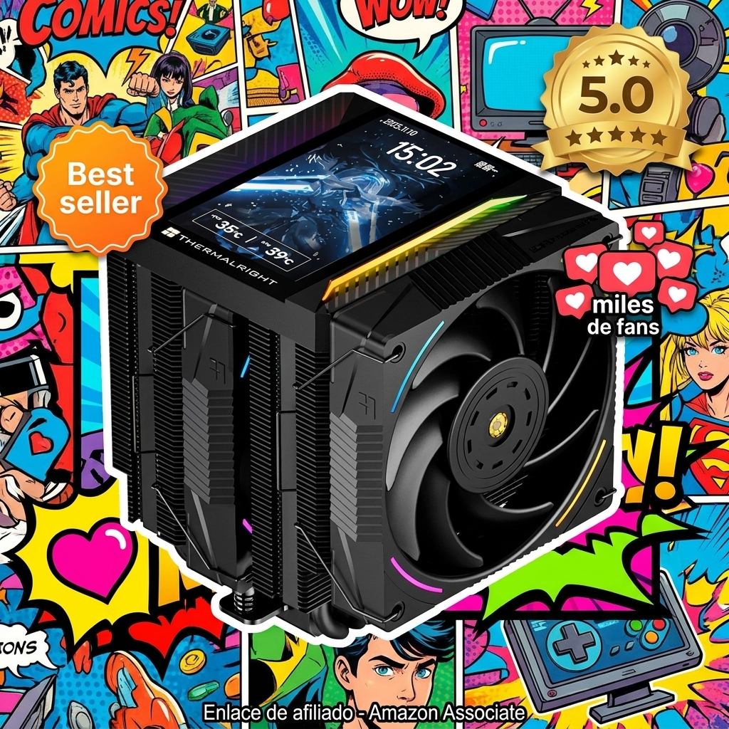 Thermalright TR Peerless Assassin 120 Vision Max ARGB Black - Ventilador de CPU (doble torre, 2150rpm, pantalla IPS de 5 pulgadas (resolución de 480 x 854), enfriador de PC para Intel LGA1851/1700