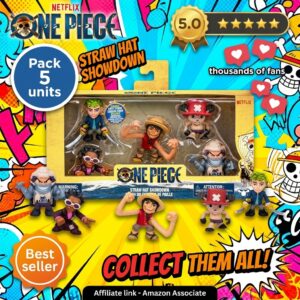 Pack 5 Minifiguras One Piece Netflix – Sombreros de Paja
