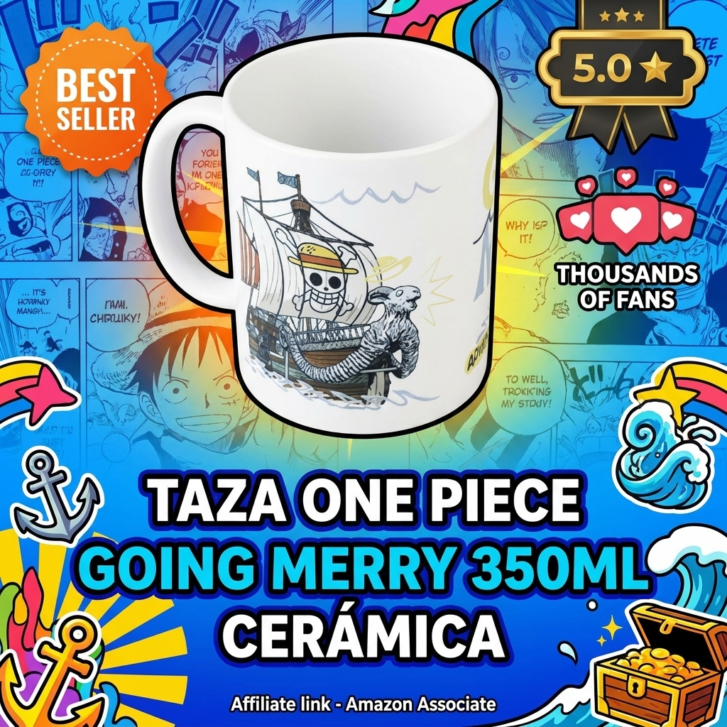 Grupo Erik Taza One Piece Manga Going Merry - Tazas originales para regalar a fans del Anime y Manga | One Piece Merchandising | Taza desayuno 350ml de Cerámica | Apta Lavavajillas y Microondas