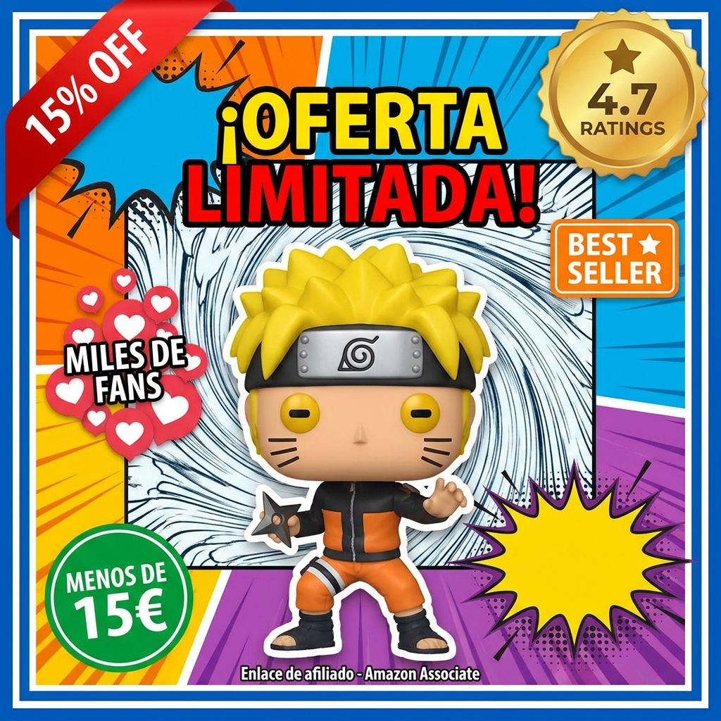 Funko Pop! Animation: Naruto Shippuden - Naruto with Shuriken - 1 in 6 Chance of Receiving The Rare Chase Variant (Metallic) - Styles May Vary - Figura de Vinilo Coleccionable - Idea de Regalo