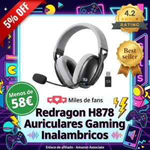 Redragon H878: auriculares gaming inalambricos 7.1 y RGB
