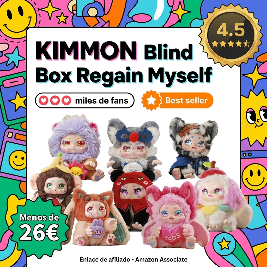 KIMMON Peluche Coleccionable Blind Box - Serie Regain Myself, articulable, 6 Figuras + 2 secretas, 16-18 cm - 1 Unidad aleatoria (Deqube 920D00313)