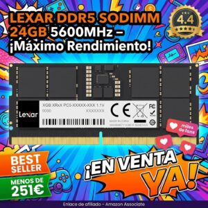 Lexar SODIMM DDR5 24 GB: memoria 5600 MHz para portátil