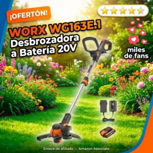 WORX WG163E.1 Desbrozadora a Batería 20V 2Ah – Hilo Automático