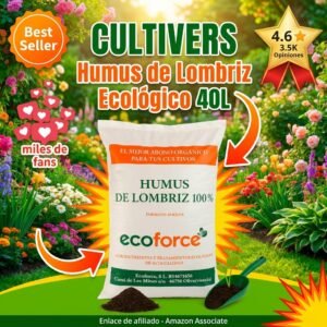 CULTIVERS Humus de Lombriz 40L – El abono ecológico certificado CAAE