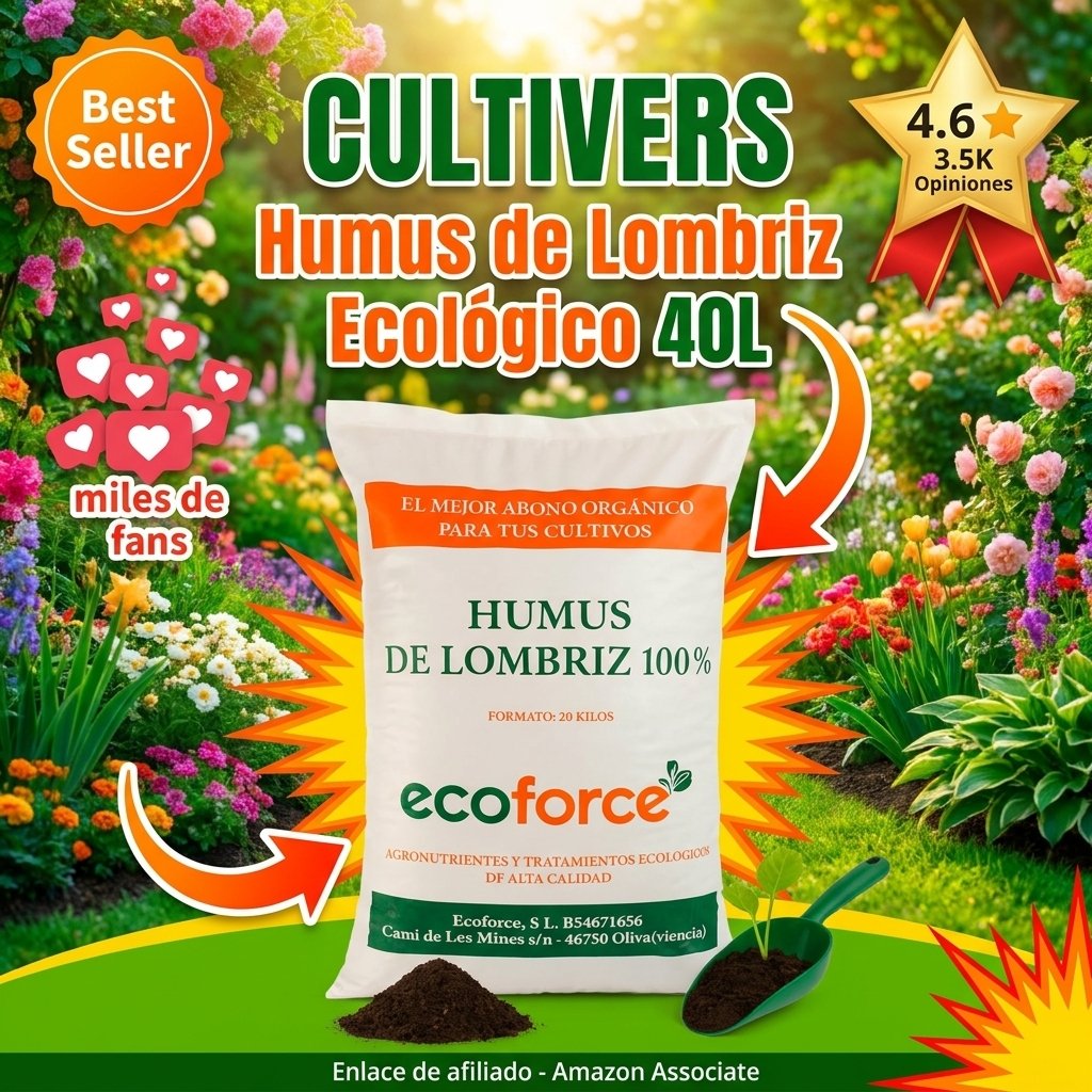 CULTIVERS Humus de Lombriz Ecológico 40 L Certificado