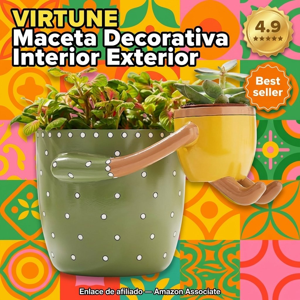 VIRTUNE Maceta Decorativa para Interior y Exterior Verde