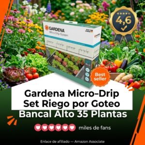 Gardena Micro-Drip Riego Goteo Bancal Alto 35 Plantas – sistema completo